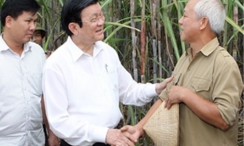 Chủ tịch nước Trương Tấn Sang làm việc ở Cao Bằng
